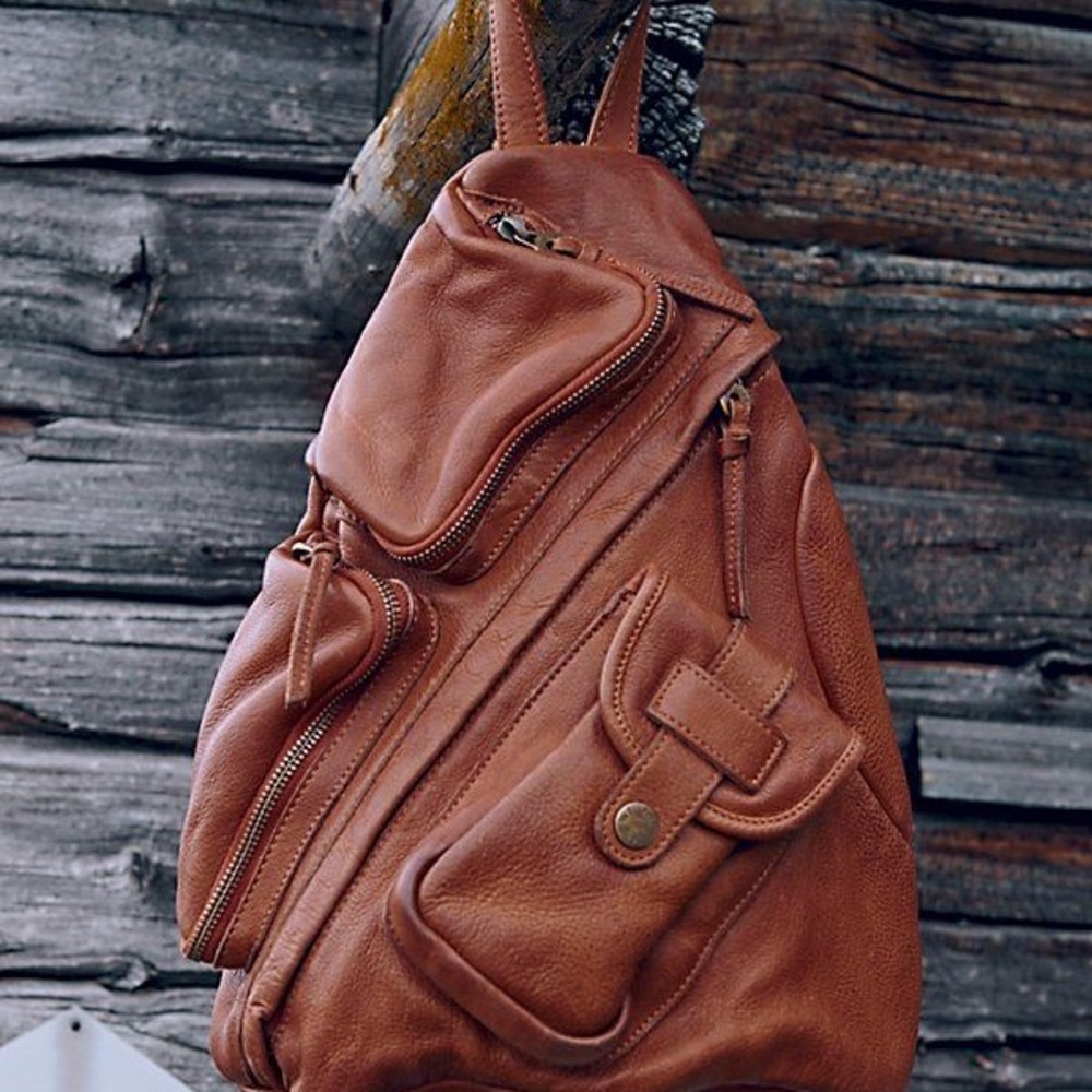 We The Free Brown Shoulder Bag Soft Leather Casual Style